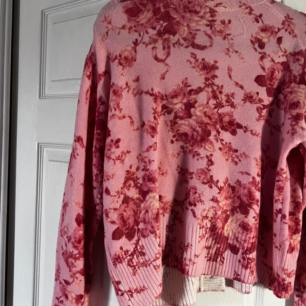 CeCe Women's Pink Floral Cardigan - Picture 9 of 15